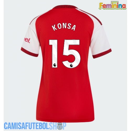 Camisa de time de futebol Arsenal Ezri Konsa #15 Replicas 1º Equipamento Feminina 2026-27 Manga Curta